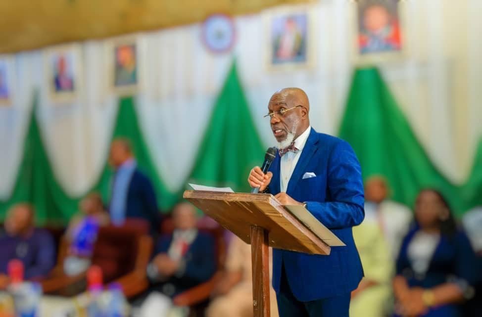 The SSG Enugu State presenting his speech as a special guest of honour during the 2024 set  Maiden Matriculation on 9/4/2025